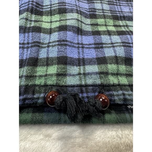 The Vermont Flannel Co Plaid Hooded Pullover Shirt Men’s Medium Blue Green Check - Picture 3 of 10